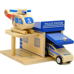 Children's Creative Toys Police Station Kindergarten Early Education Brain-Teasing Toys Wooden Scene Role-Playing Eco-Friendly Solid Wood