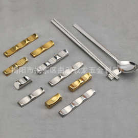 新款高颜值筷子托餐厅三用筷架托304不锈钢勺枕金色酒店摆台餐具