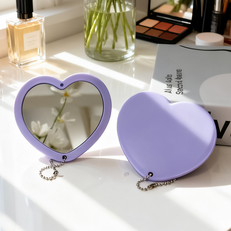 Rotar el amor mini portátil espejo de doble cara espejo de alta definición del dormitorio de maquillaje espejo colgante espejo pequeño