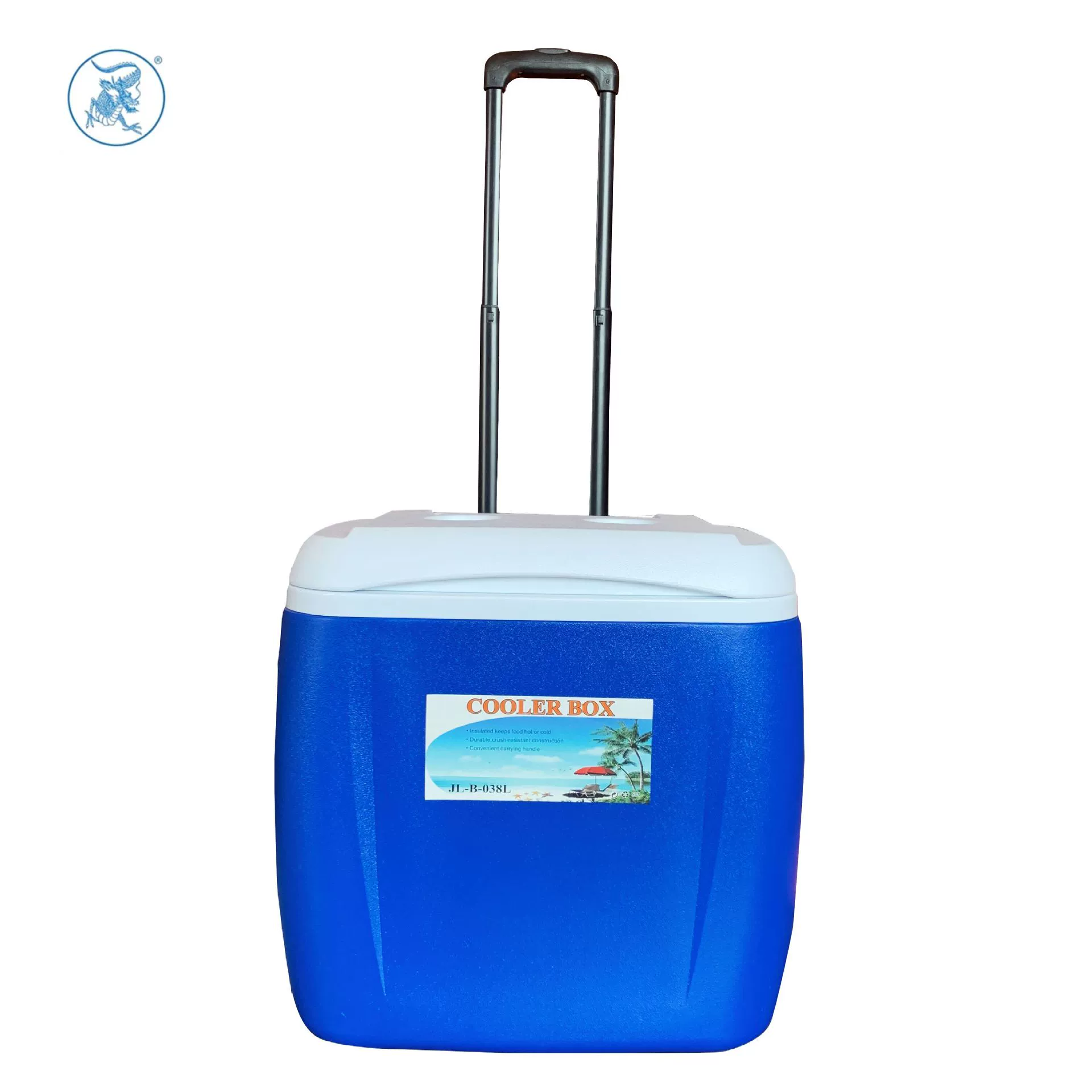 [28L38L55LPU 带轮野外冰箱拉杆冷藏箱外卖户外塑料冰桶保温保鲜箱]