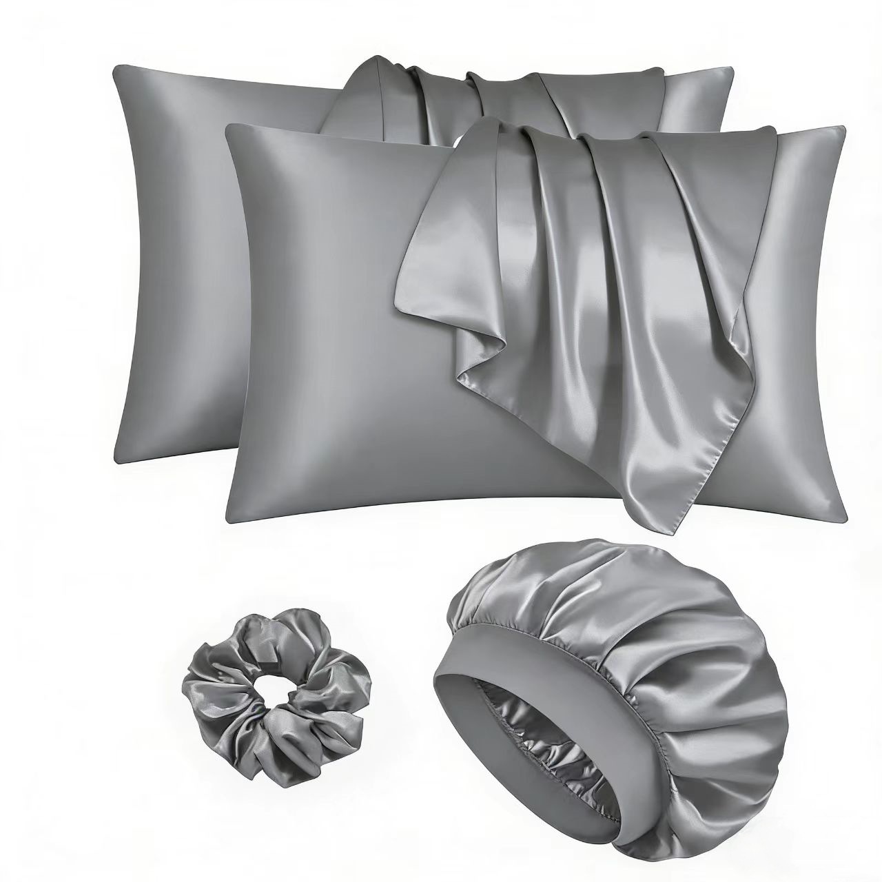 Comercio exterior transfronterizo sobre de color sólido imitación seda almohada funda de seda seda seda satin y piel almohada de sueño individual image 21
