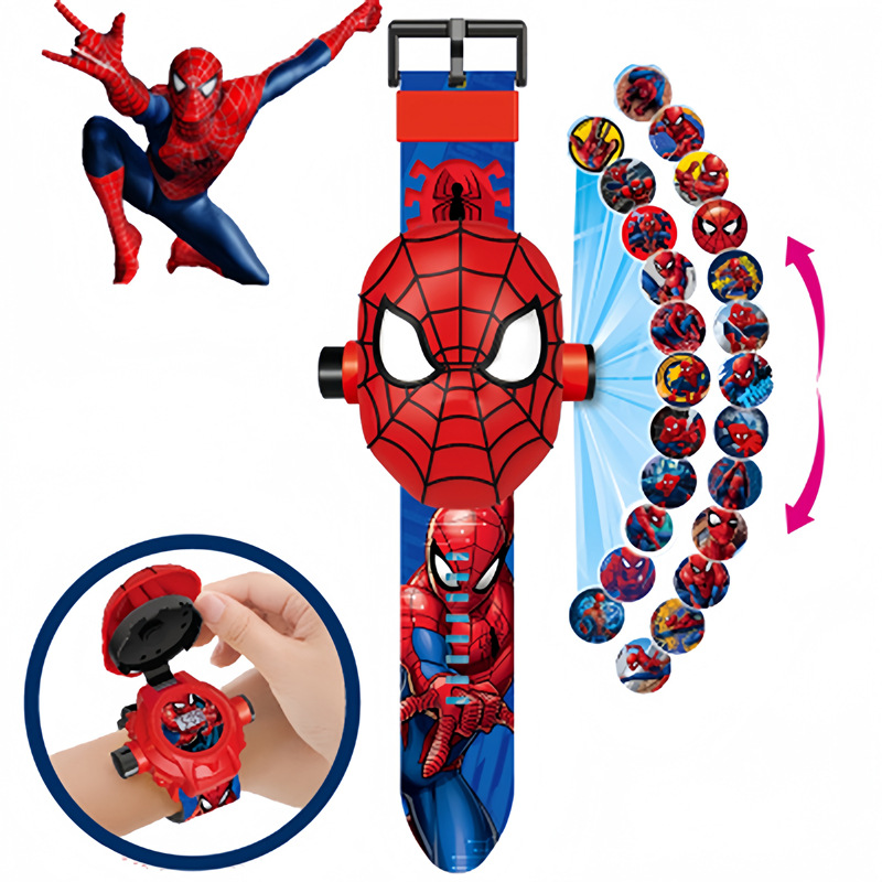 Source manufacturers a generation of children's toys projection electronic watches Spider-Man Iron Man toys shipped on the same day