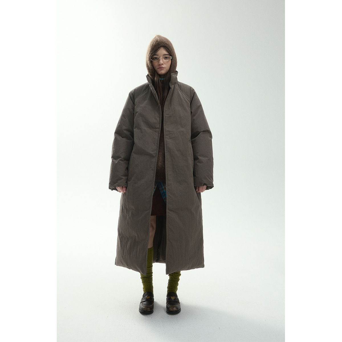 [Time] New 90RDS Certified Collar Cocoon Invisible Magnetic Buckle Long Down Jacket Coat V7081