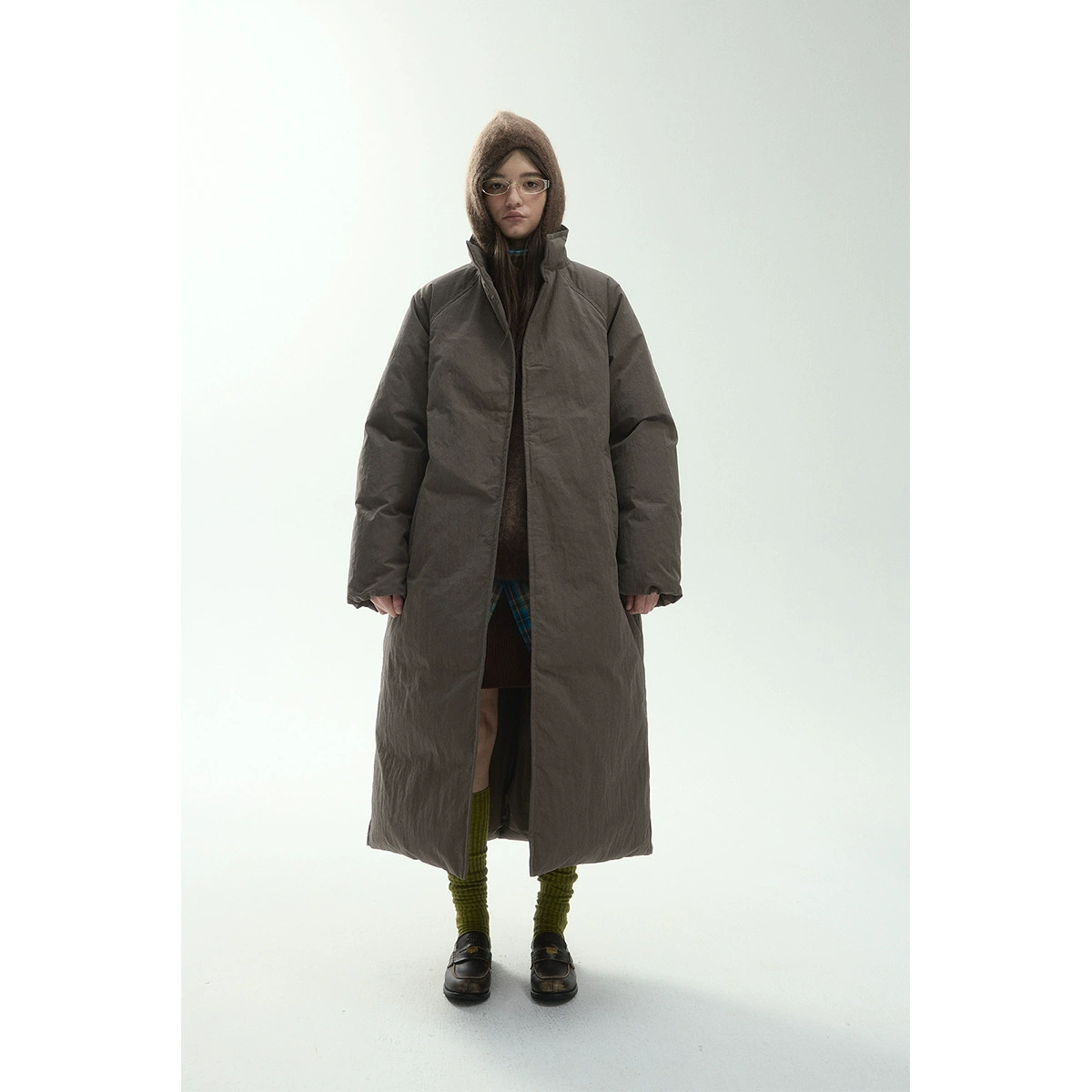 [Время] Новый 90RDS сертифицированный воротник кокон невидимая магнитная пряжка длинный пуховик пальто V7081