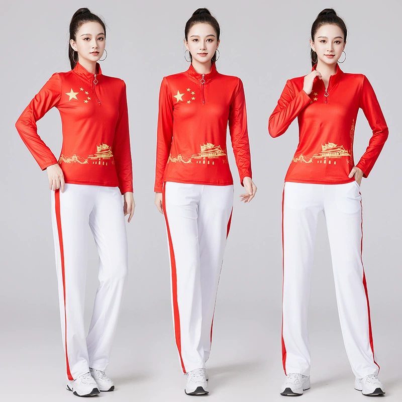 Клубы танцевальный костюм новый одиннадцать групповых игр фитнес-топ с длинными рукавами
