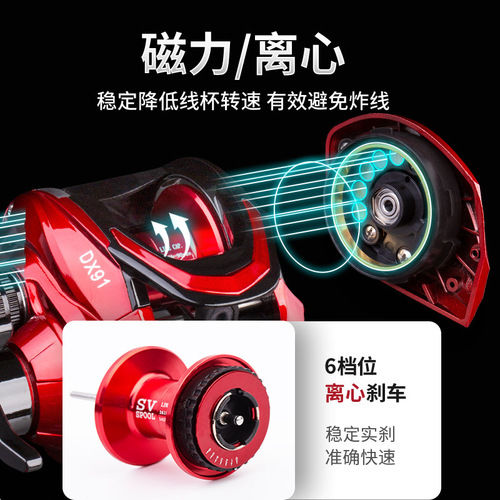 Long-range fishing wheel, metal water droplet wheel, black anti-explosion line, micro-object wheel, magnetic centrifugal double brake fishing line wheel