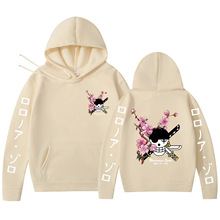 海贼王索隆新款动漫加绒男女连帽衫跨境带帽卫衣anime hoodie