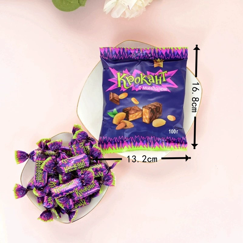 KDV импортный фиолетовый сахар шоколадный сэндвич-банкет с подарками атмосферные пакеты конфеты оптом фиолетовый 100 г