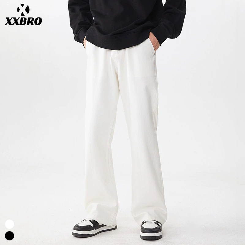 Xxbro мужские # зимние бархатные высокие уличные джинсы cleanfit удлиненные микро-рог прилив свободные брюки