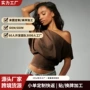 斜肩爆款短袖跨境上衣