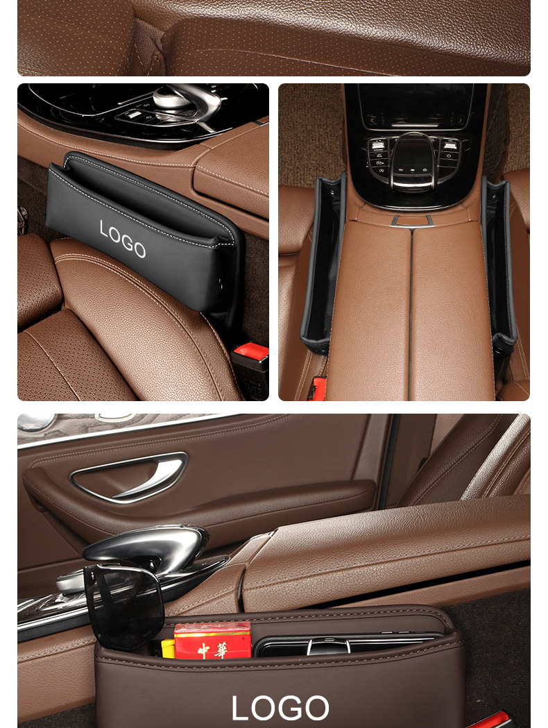 Car Seat Gap Storage Box Leather Organizer