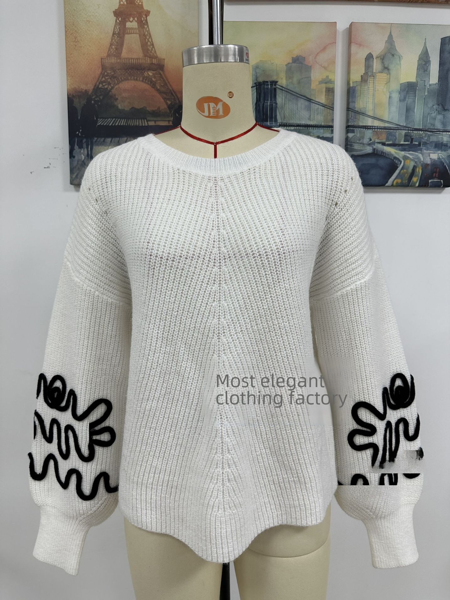 Women's Sweater Solid Colour Pullover Casual Knitted Jumper_voghion.com