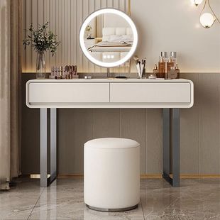 Cream Style Solid Wood Dressing Table Home Bedroom Small High-End Light Luxury Retractable Dressing Table Desk Storage Cabinet