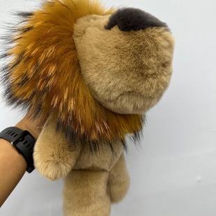 30cm large full leather real rex rabbit fur lion fur doll domineering lion bag pendant plush ornaments gift