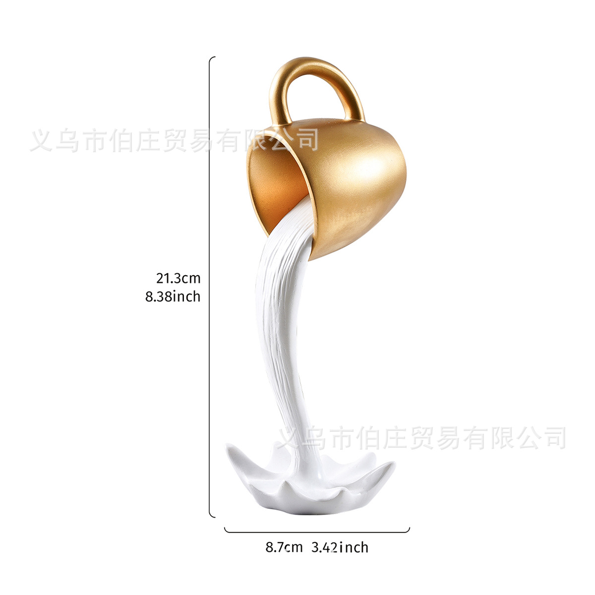 Anti-gravity coffee cup-gold cup white l