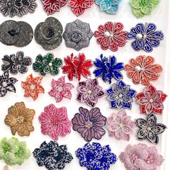 跨境新款满钻鞋花服饰发夹diy辅料配件水钻超闪立体花朵