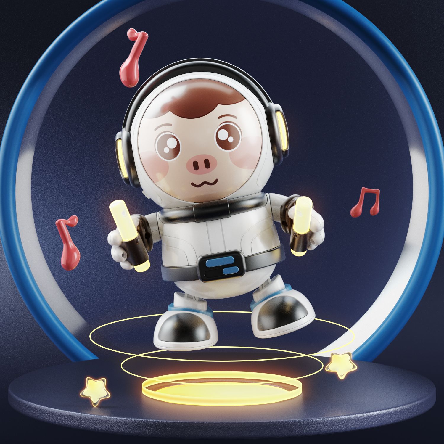 Espacio eléctrico transfronterizo columpio muñeca música educativa para niños juguete eléctrico para niños y niñas puesto de regalo al por mayor