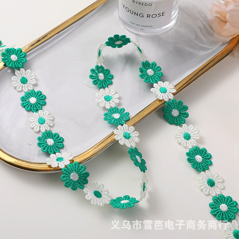 Nuevo punto bordado encaje soluble en agua DIY de dos colores pequeño encaje ropa infantil encaje ropa accesorios encaje