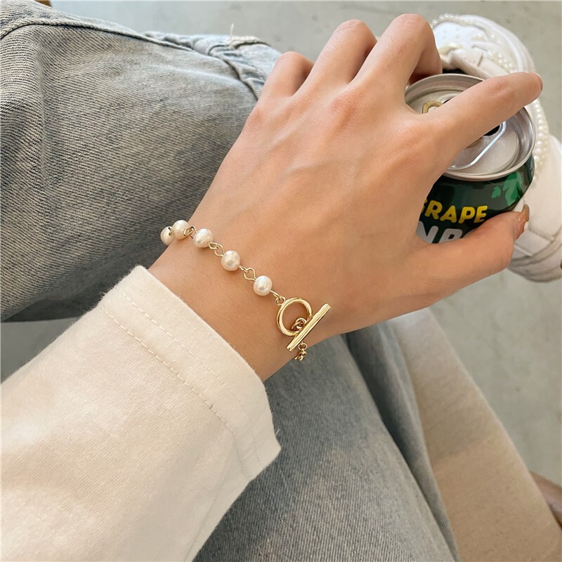 Fanty Imitation Pearl Bracelet Women's Summer Ins Niche Design High-end Style Bracelet Internet Celebrity Ins Style Bracelet for Women
