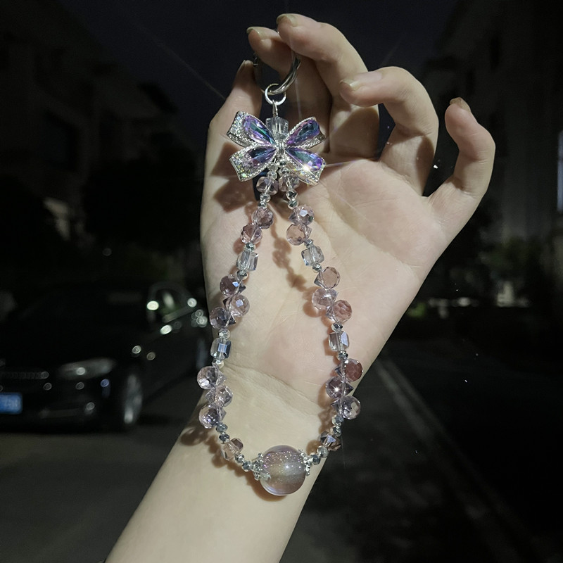 【设计师款】花盈diy手机链蝶水晶串珠手机链高颜值质感手机挂链|undefined