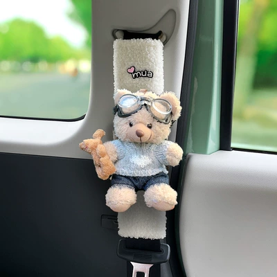 Lamb Cute Doll Bear | Seat belt shoulder pad - 19-types-of-lambswool-doll-shoulder-straps