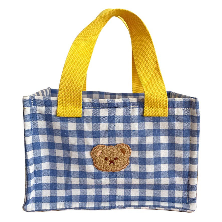 Bolsa de almuerzo a cuadros de color con aislamiento engrosado bolsa de almuerzo Portátil Bolsa de almuerzo de sándwich de papel de aluminio bolsa de momia bolsa de almacenamiento de refrigerios