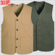 Pure cotton button vest men's double-layer lining spring and autumn sleeveless wear more than 200kg plus fat increase fat guy 8XL