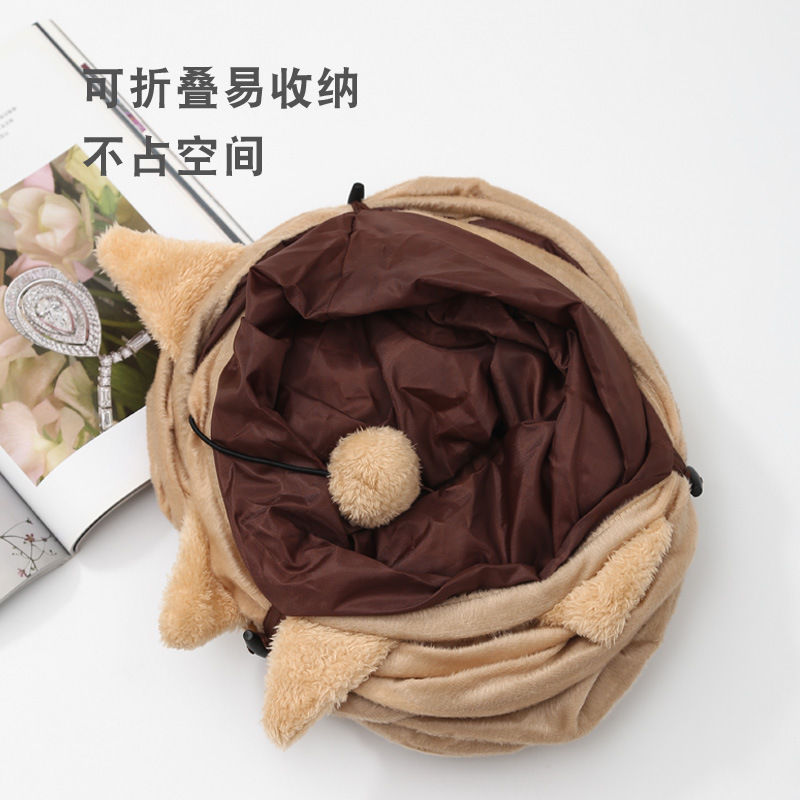 Suministros para mascotas Amazon nuevo timbre de tres vías de papel orejas de gato Túnel de juguete auto-Hi Túnel de gato al por mayor