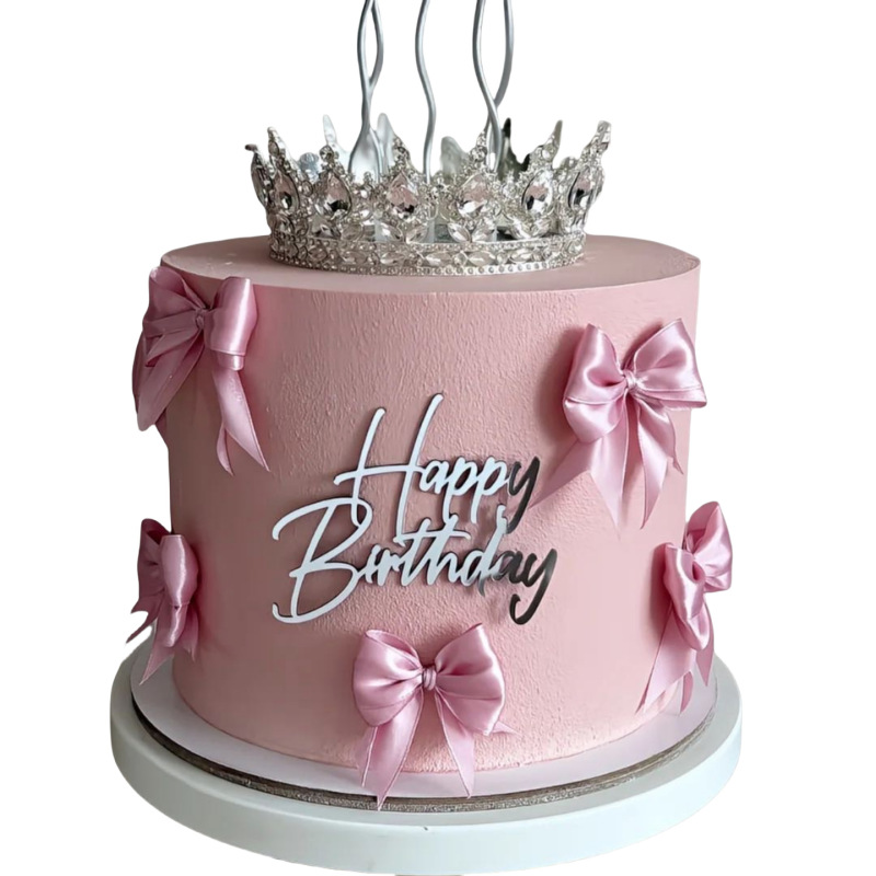 跨境ins风生日快乐亚克力蛋糕侧面装饰生日快乐蛋糕装饰派对用品|undefined