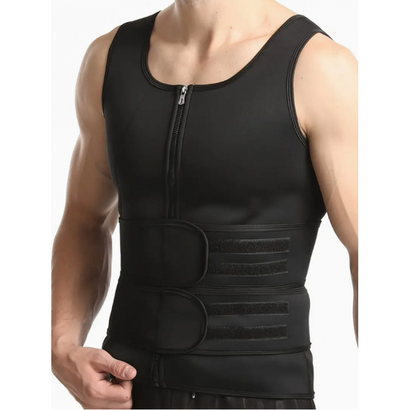 Cross-border men's tummy control vest, double-breasted shapewear, body-shaping garment, slimming tool, tight-fitting sports shapewear