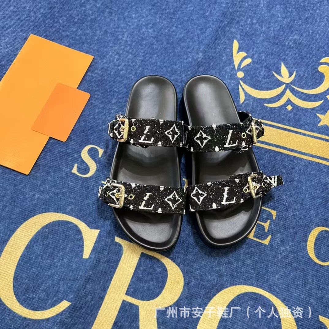 2024 nueva Europa, América, Oriente Medio, Nigeria, Singapur, Camboya, hebilla de cinturón de metal, velcro, zapatillas planas