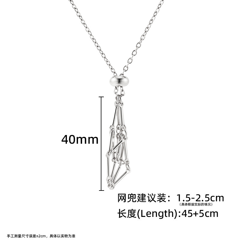 竹織りメッシュケージチェーンステンレス鋼 DIY アクセサリー真空メッキゴールドネックレスハイエンドジュエリーアクセサリー|undefined