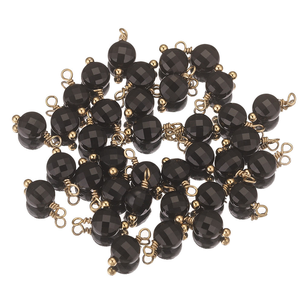 Cruz-frontera europea y americana hecha a mano de piedra natural con cuentas de acero inoxidable colgante accesorios de la joyería DIY en forma de corazón pendientes collar