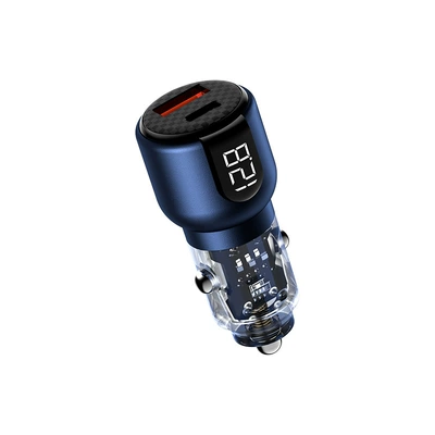 Zuzg Pd45W+Qc30W Car Charger Full Protocol Super Fast Charging Flash Charging Fully Compatible Car Charger (Mobil şarj cihazları) - black-c17-pd45w30w-transparent-car-charger