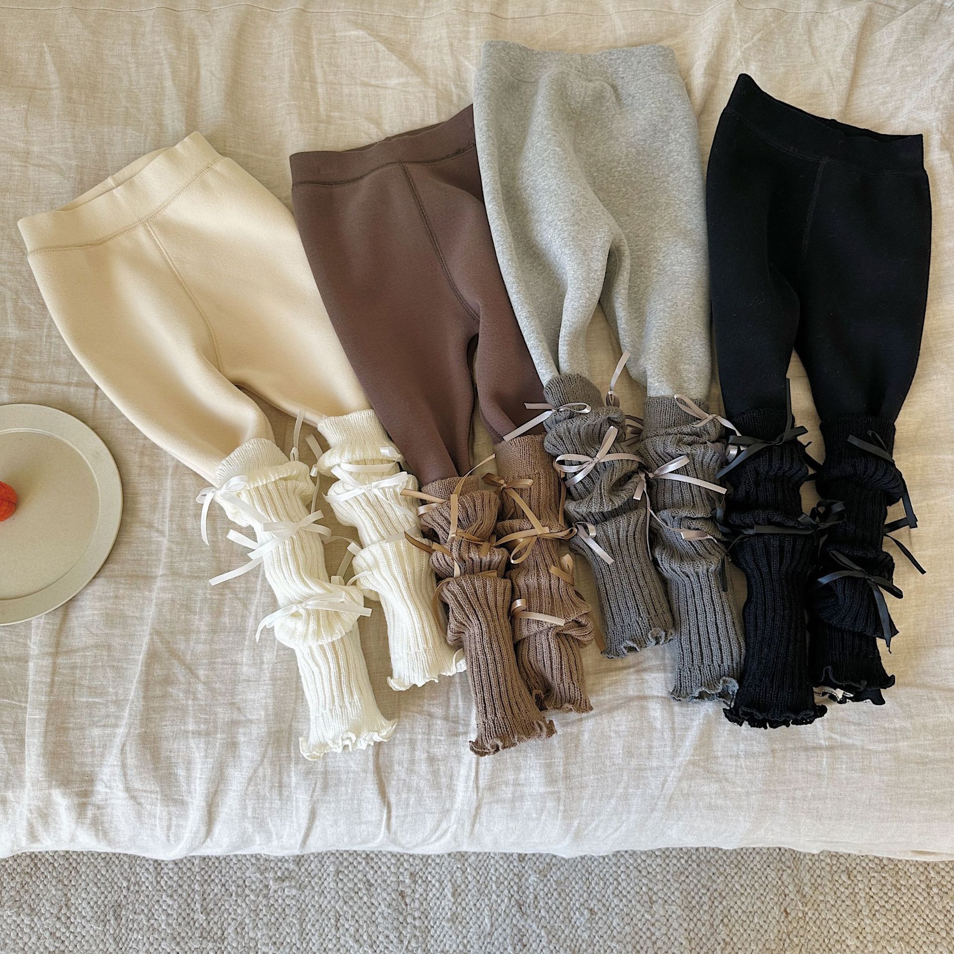 Liquidación: Leggings de invierno para niñas con forro polar integrado, calcetines para niños, medias para niñas, pantalones para bebés.