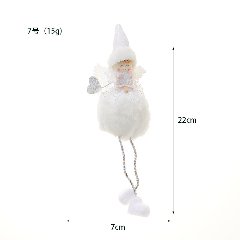Ventas transfronterizas en caliente nuevos ángeles muñecas de peluche ángeles pequeños colgantes de Navidad decoraciones de árbol de Navidad niña