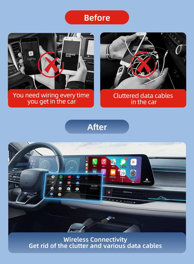 Cross-Border Carlinkit Original Car Wired to Wireless Carplay Two-In-One Interconnection Android Auto Box