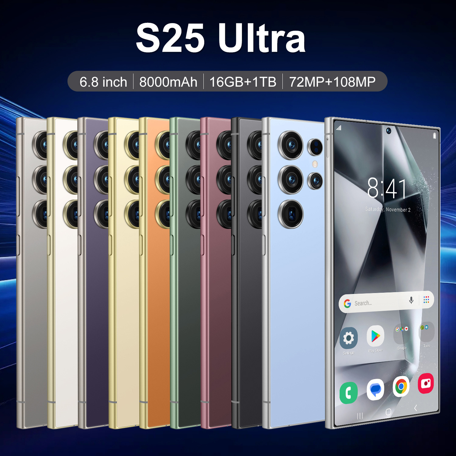 Nuevo teléfono inteligente transfronterizo S25 Ultra 64 + 1T Android 12 octa-core 6,8 pulgadas Amazon TK