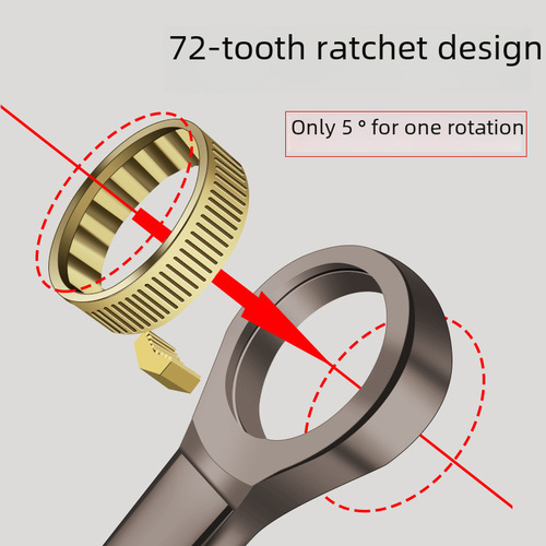 Double-use ratchet wrench with quick opening and closing, double-headed 72-tooth high hardness wrench, hardware tool 