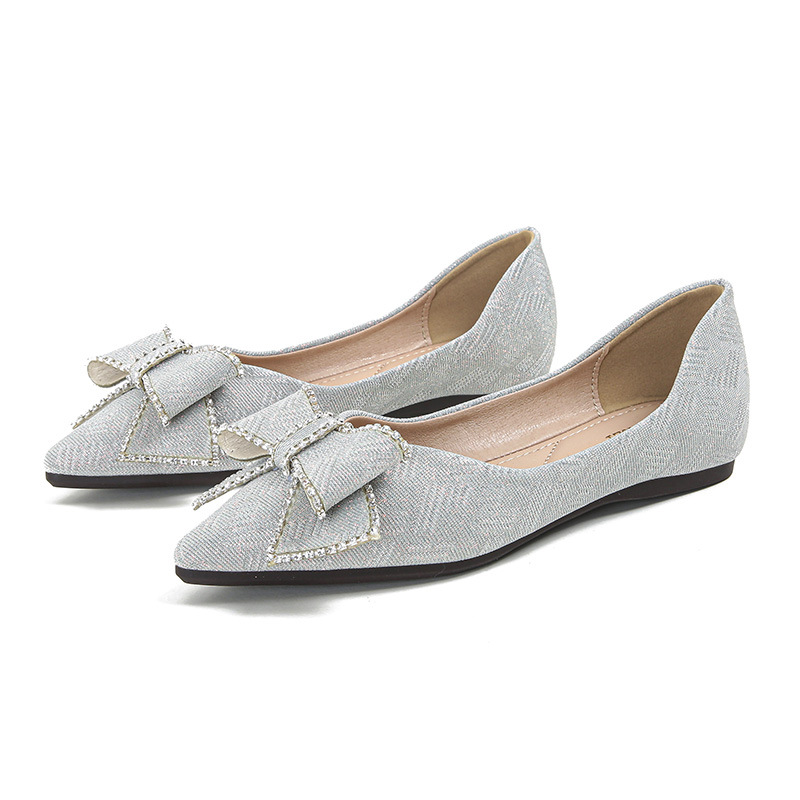 Pointed single shoe women's flat bottom 2024 new  shallow mouth soft leather evening breeze fairy women's shoes large size women's shoes 41-43