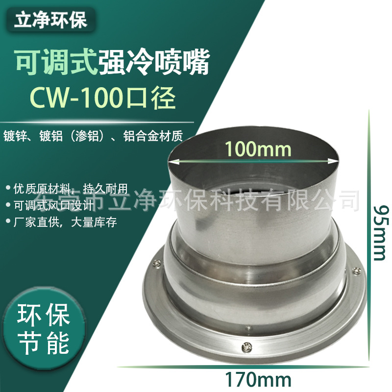 强冷风喷嘴空调送风渗铝板强冷喷头65 75 80大风量涂装送冷风风嘴