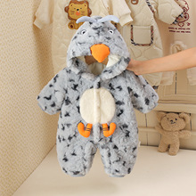 2025新款爬服装冬季夹棉婴儿连体衣保暖外出服女宝宝衣服连体衣