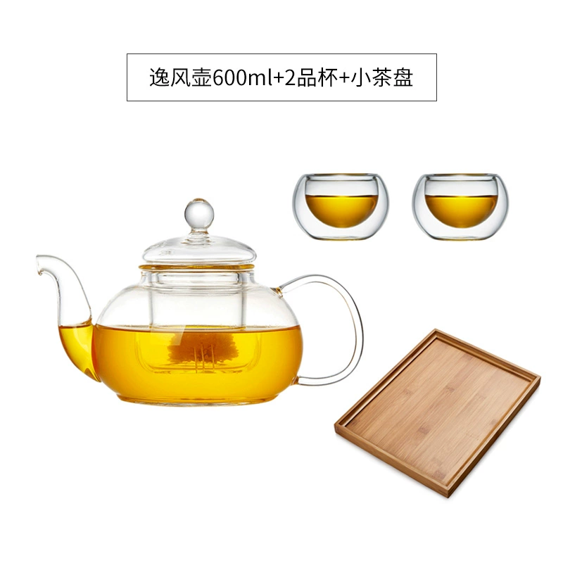 Glass teapot, flavored tea, red (black) tea, tea set, increased thickness