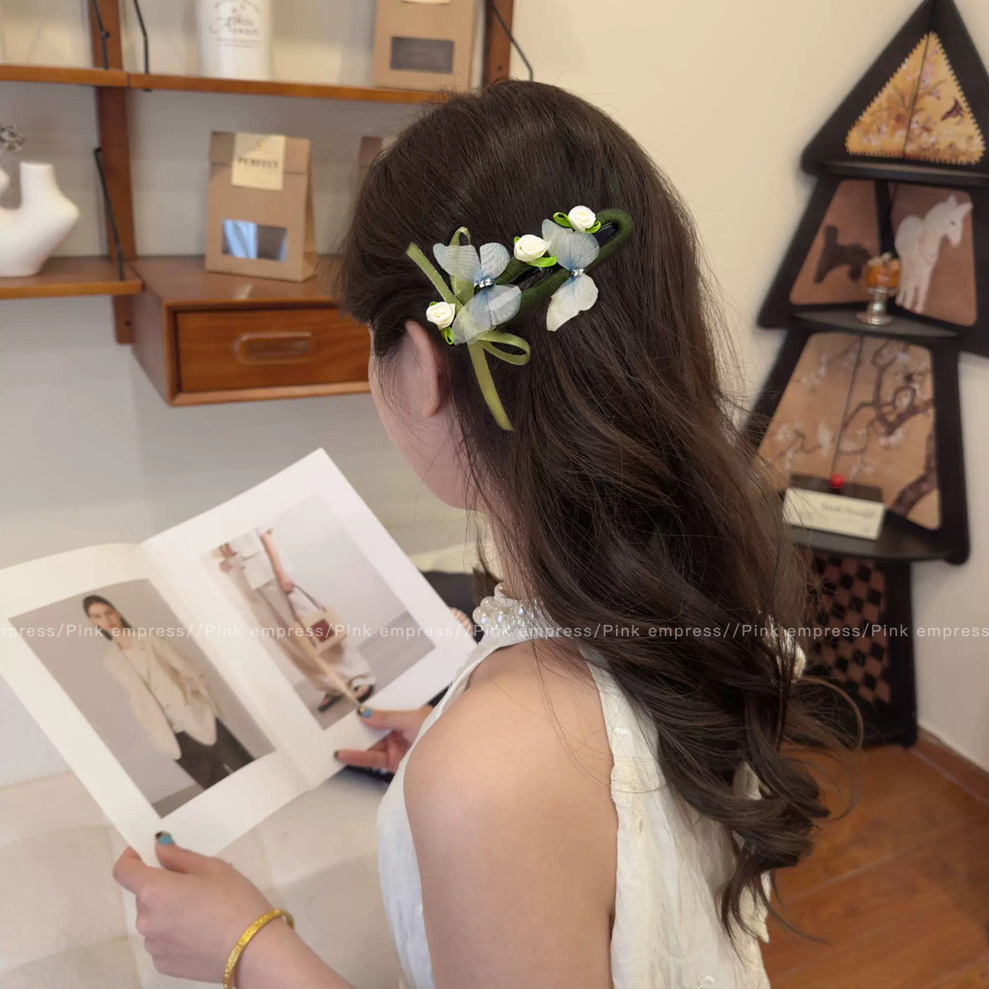 18# Pinza para el Cabello Mariposa Sueño del Bosque # Aproximadamente 11.5cm