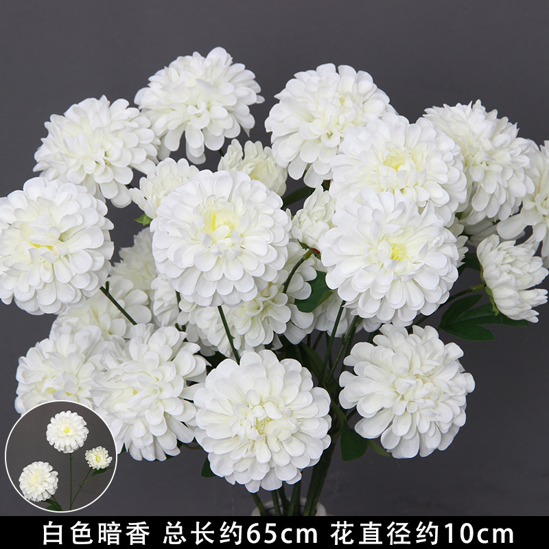 Bodas de flores de seda de imitación blanca flores falsas decorativas floral sala de bodas floral hogar ramo único camino de introducción de flores