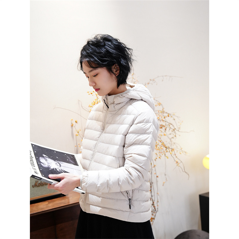 小个子轻薄短款连帽羽绒服女款2025年新款冬季保暖90白鸭绒外套|undefined