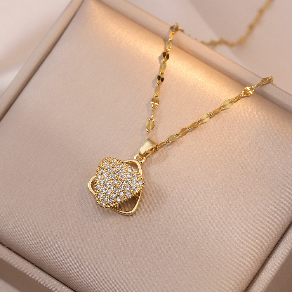 10g Weight PVD Coated Gold Plating Process 18K Real Gold Plated Plating Material Copper Pendant Material Zircon Inlay Material Pendant Necklace Classification 304 Stainless Steel Chain Material cable chain Chain Type 1 Piece Quantity Holiday, Daily Occasion 304 Stainless Steel Material Flower Pattern Women's Gender Sweet Style Diamond Craft 18K Real Gold Plated 304 Stainless Steel PVD Coated Copper Zircon Flower Diamond Cable Chain Pendant Necklace 34