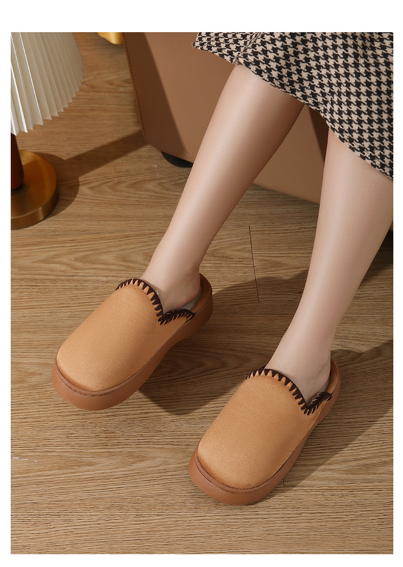 Autumn and winter home 4.0 thick slippers women's indoor and outdoor thick sole warm cotton slippers_voghion.com