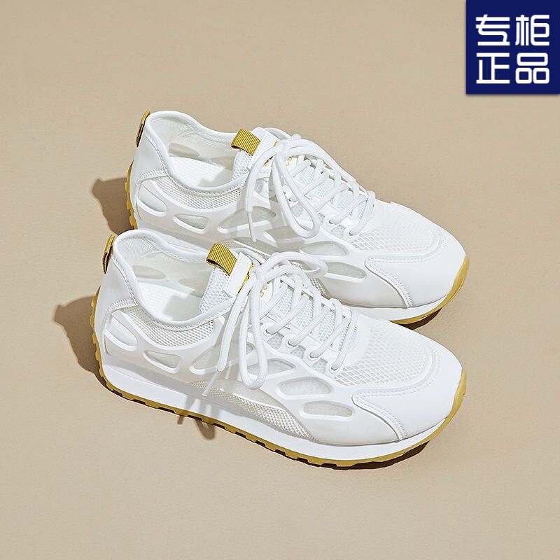 2025 New Summer Mesh Breathable Thin White Shoes Fashionable Dad Shoes Showing Feet Small Casual Sports Shoes Women's Shoes 2025 New Summer Mesh Breathable Thin White Shoes Fashionable Dad Shoes Showing Feet Small Casual Sports Shoes Women's Shoes