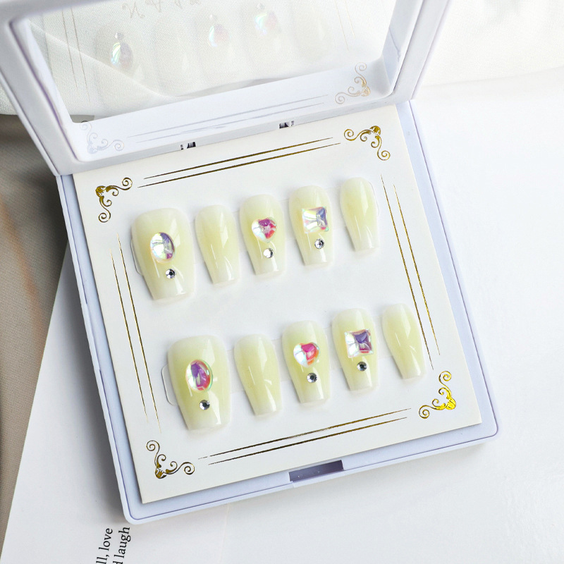 Uña blush con taladro de uñas manuales de uñas acabadas de color caramelo de uñas falsas de uñas parches de gel de goma